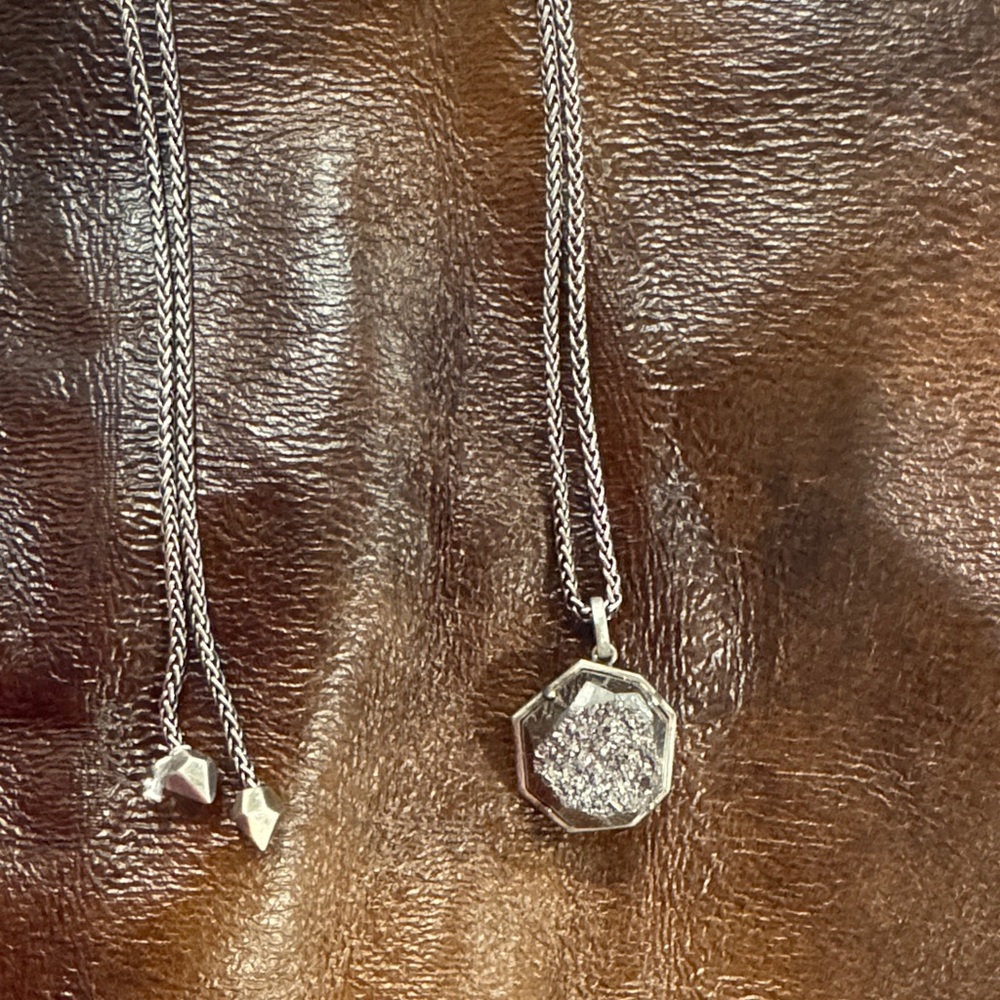Kendra Scott Silver Hexagon Pendant Necklace